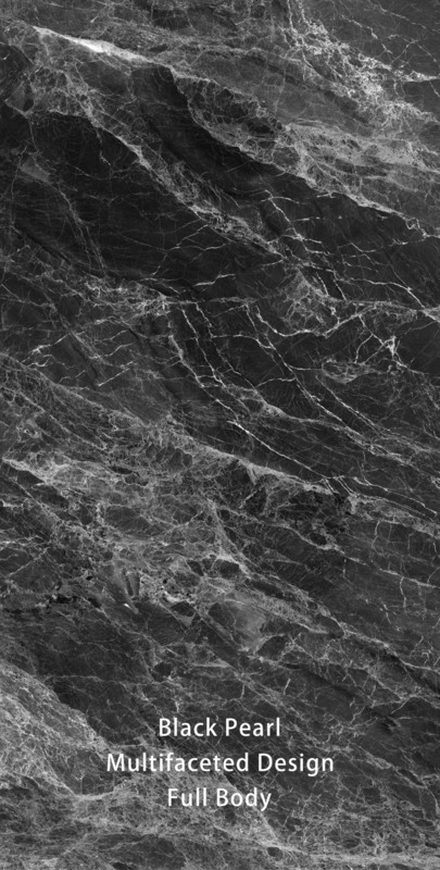 Imitazione in pietra 3D Piastrelle di porcellana nera lucida 600x1200mm per pavimenti esterni