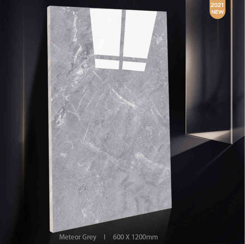 600X1200mm Imitazione di pietra moderna Piastrelle di porcellana vetrata grigia per stanze interne / esterne