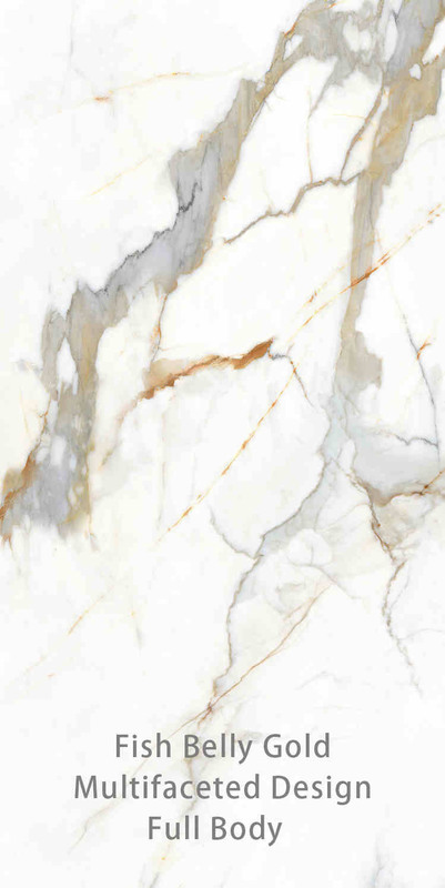 Bianco e oro 900x1800MM Piastrelle di porcellana di superficie rocciosa per decorazioni moderne