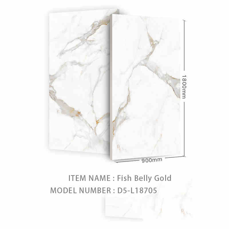 Bianco e oro 900x1800MM Piastrelle di porcellana di superficie rocciosa per decorazioni moderne