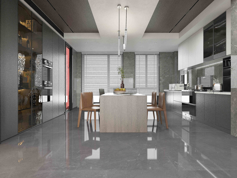 Piastrelle di porcellana di marmo di 750x1500 mm eleganti e lucide per pavimenti di bagno moderni